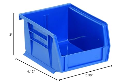 QUANTUM STORAGE SYSTEMS K-QUS210BL-8 8-Pack Ultra-Stack and Hang Bins, 5-3/8" x 4-1/8" x 3", Blue