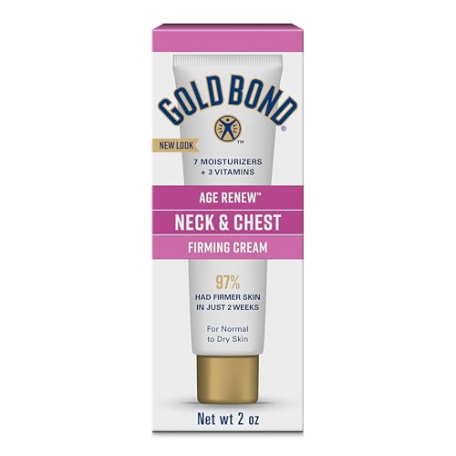 Gold Bond Age Renew Neck & Chest Firming Cream, 2 Oz, Hydrates, Renews, and Visibly Improves Firmness, Texture & Elasticity of Aging Skin, Non-Greasy