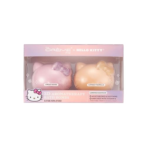 The Crème Shop x Hello Kitty Hello Fizzy! Bath Bomb Duo | Holiday Gift Sets | Stocking Stuffers | Aromatherapy Bath Bombs (2 Pack)