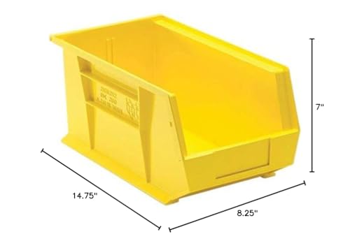 QUANTUM STORAGE SYSTEMS Ultra QUS240YLCS Solid Part Organizer Yellow Bins 15" L x 9" W x 7" H 12 Pack