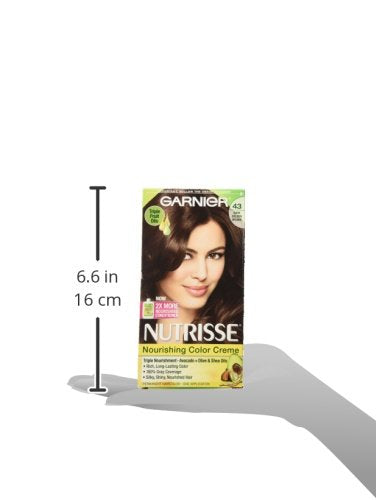 Garnier Nutrisse Nourishing Color Creme, 43 Dark Golden Brown (Cocoa Bean) (Packaging May Vary)
