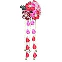 CRB Fashion Womens Girls Kimono Traditional Tsumami Kanzashi Outfit Wedding Japanese Asian Yukata Hair Tie Flower Floral Fan Barrette Clip (Red)