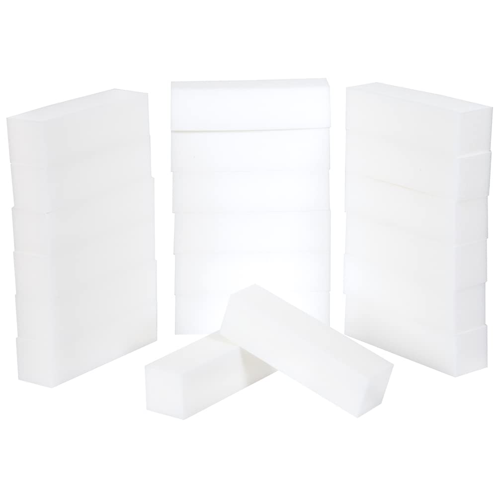 ForPro Professional Collection Super White Buffing Block, 240 Grit, Four-Sided Manicure and Pedicure Nail Buffer, 3.75” L x 1” W x 1” H, 20-Count