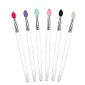 Silicone Eyeshadow Brushes Set, BYVUTE Colorful Heads Eyeliner Blending Professional Makeup Brush Set, 6 Essential Eye Makeup Brushes Kits, Eye Shadow