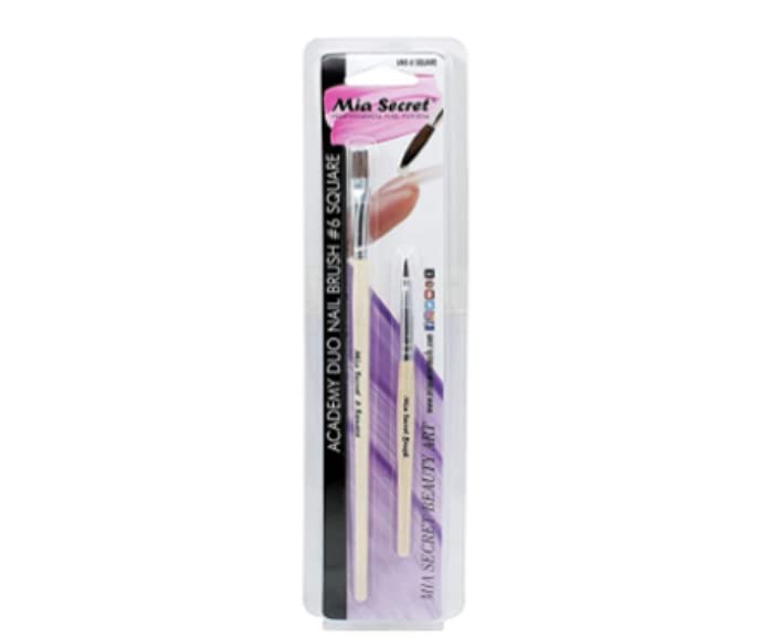 Mia Secret Nail Brush Academy Duo for Beginners Students Pick Yours ! (6 SQUARE) Beauty & Personal Care Mia Secret