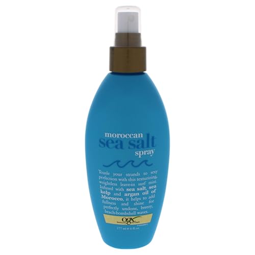OGX Argan Oil of Morocco Hair-Texturizing Sea Salt Spray, Curl-Defining Leave-In Hair Styling Mist for Tousled Beach Waves and Textured Hold