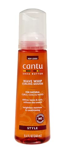 Dr Teal's Cantu Natural Hair Wave Whip Curling Mousse,8.4 oz (07570-12/3EU)