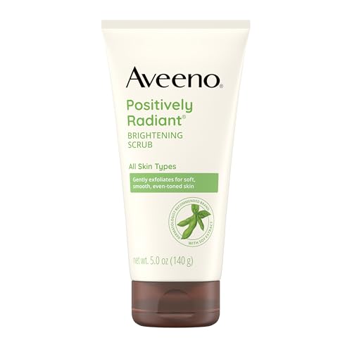 Aveeno Positively Radiant Skin Brightening Exfoliating Daily Facial Scrub, Gentle with Moisture-Rich Soy Extract, Helps Improve Skin Tone & Texture