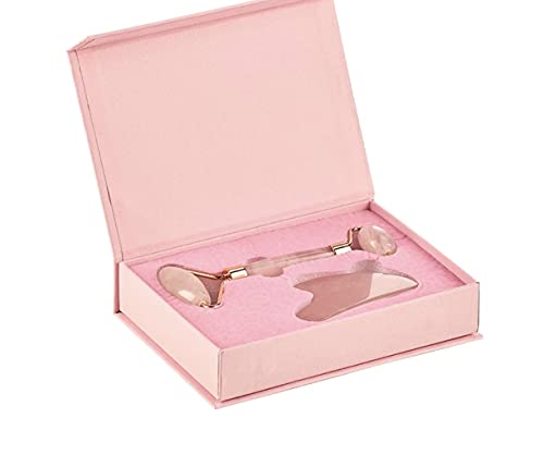 Face Roller Skin Care - Jade Roller Gua Sha Set, Rose Quartz Face Roller | Ultimate Facial Skin Care Products & Beauty Products Tools | Jade Facial