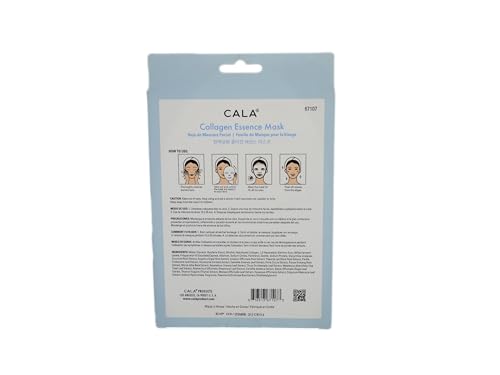 Cala Collagen Essence Facial Sheet Masks, 5 Pack - Ultra-Thin Hydrating Face Mask Sheets with Tea Tree + Herbal Extracts, Hyaluronic Acid
