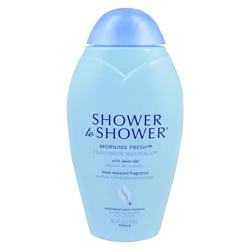 Shower to Shower Morning Fresh Body Powder with Lavender for Men & Women, Talc Free, Sweat Absorbing, Prevents Chafing & Odor, Deodorizing - 8 Ounce