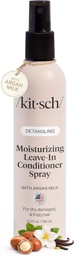 Kitsch Argan Milk Leave In Conditioner Spray - Hair Detangler Spray for Curly, Wavy, Fine, Dry & Damaged Hair - Silicone-Free | Ideal Gifts for Women Beauty & Personal Care Kitsch