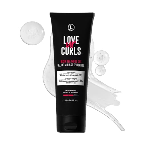 Love Ur Curls Irish Sea Moss Hair Gel, Medium Hold Hair Styling Curling Gel for Defined Curly Hair, Waves & Coils, Vegan, Cruelty Free, 236mL Beauty and Personal Care Love Ur Curls Default Title