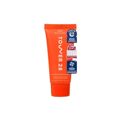 Tower 28 SOS Recovery Face Cream - Hydrating Face Moisturizer with Hyaluronic Acid + Ceramides - Skin Barrier Repair Moisturizer Reduces Redness + Beauty and Personal Care Tower 28 Default Title