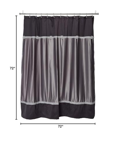 Avanti Linens - Fabric Shower Curtain, Elegant Bathroom Decor (Braided Medallion Collection, 72")