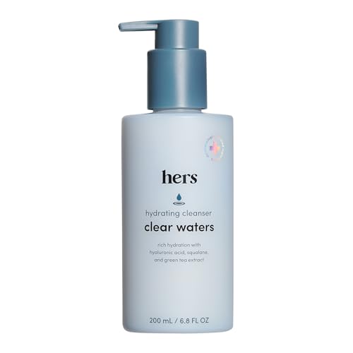 hers Clear Waters Facial Cleanser - Hyaluronic Acid, Squalane, & Green Tea Extract - Hydrating Face Wash for All Skin Types - pH Balanced