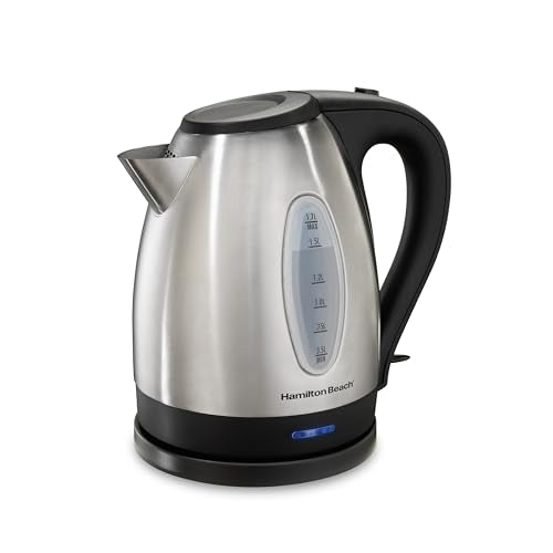 Hamilton Beach Electric Tea Kettle, Water Boiler & Heater, 1.7 Liter, Cordless Serving, 1500 Watts for Fast Boiling, Auto-Shutoff and Boil-Dry…