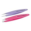 Tweezerman Mini Slant and Point Tip Tweezer - Tweezers Set for Eyebrows, Facial Hair, Ingrown Hairs
