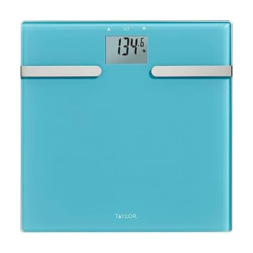 Taylor Glass Body Composition Digital Bathroom Scale, BIA Technology, Estimates Body Fat, Muscle Mass, and Body Water, 400 lb Capacity, User…