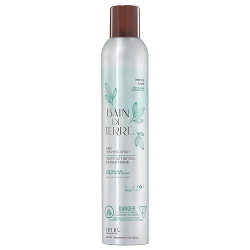 Bain de Terre Infinite Hold Firm Finishing Spray, Lasting Control & Shine, Heat & Humidity Protection with Argan & Monoi Oils, Paraben-Free