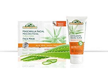 CORPORE SANO SMOOTH ALOE VERA/LIME FACIAL SCRUB + 2 ALOE VERA/SAGE FACE MASK -BIO CERTIFIED EXTRACT -Imported from Spain-
