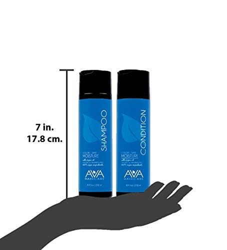 Ava Haircare - Moisture Shampoo And Conditioner - Vegan, Sulphate Free, Paraben Free, Cruelty Free (Set of 2, 8.4oz Each)