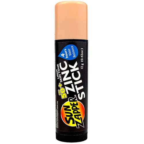 Sun Zapper Zinc Oxide Sunscreen Stick SPF 50+ Light Skin Tone - Mineral Sunscreen for Face and Body, Water Resistant Sunblock for Sensitive Beauty and Personal Care Sun Zapper Default Title