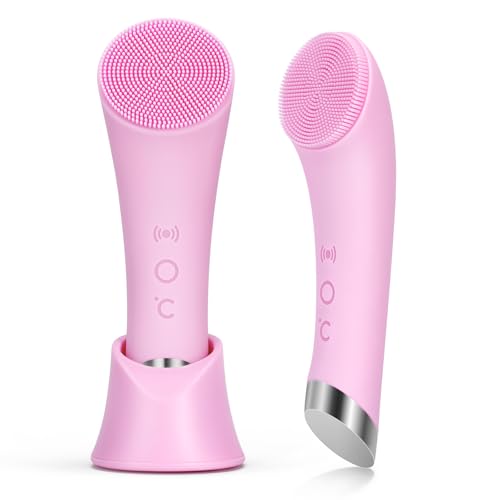 PRITECH Facial Cleansing Brush, Rechargeable Silicone Face Scrubber with Heat Massage End, Vibrating Exfoliator Scrubber for Deep Cleaning, Waterproof Beauty and Personal Care PRITECH Default Title