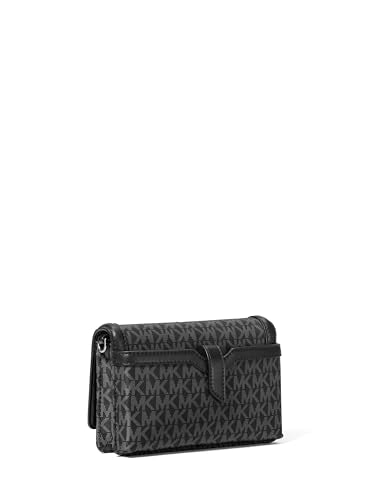 Michael Kors Women's Jet Set Small Phone Crossbody Bag, Silver-Tone Hardware/Black