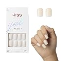 KISS Gel Fantasy Press On Nails, Nail glue included, 'Bookworm', Off White, Short Lenth, Almond Shape, Includes 28 Nails, 2g Glue, 1 Manicure Stick, 1 Beauty & Personal Care KISS