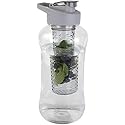 JOEY'Z Large (60 oz - Half Gallon) Fruit Infuser Water Bottle BPA Free for Travel, Workouts, Camping, Sports Bottle