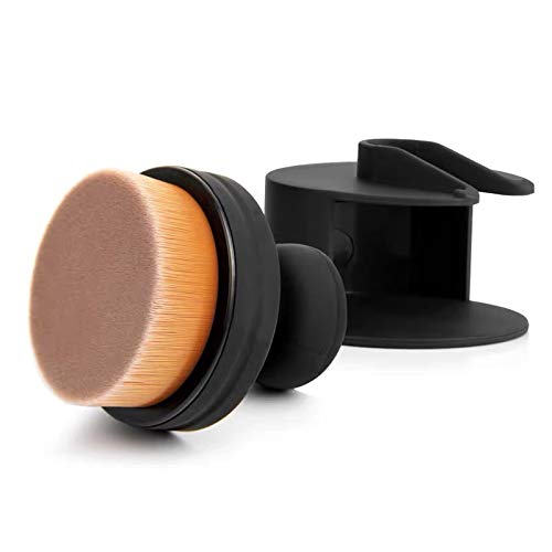 Flat round shaped Foundation Makeup Brush, Kabuki Liquid Foundation Brush Portable Cosmetic Brush Large Full Coverage Face Body Makeup Brush