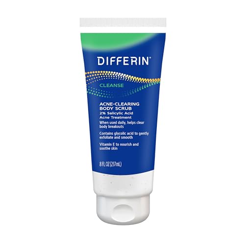 Differin Body Scrub with Salicylic Acid Acne Clearing Improves Tone and Texture Prone Skin on Back Shoulders and Chest, 8 Oz (Packaging May Vary) Beauty & Personal Care Differin