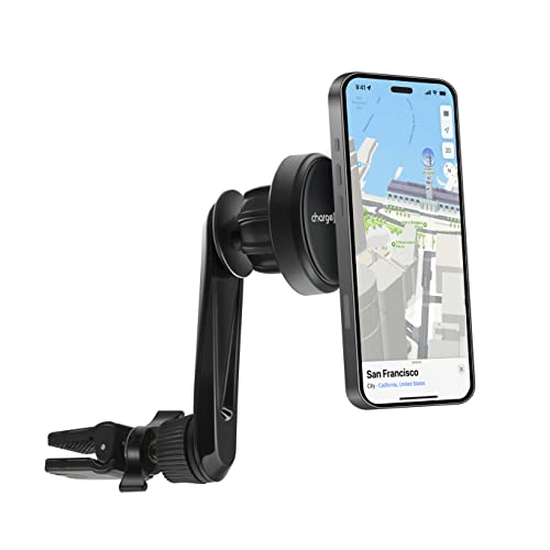 CHARGEWORX Magnetic Car-Vent Phone Mount, Universal Phone Holder with Secure Lock and Quick Release, Adjustable Arm, 360-Degree Rotating Capability…