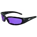Global Vision Chicago Padded Riding Glasses (Black Frame/Purple Lens)