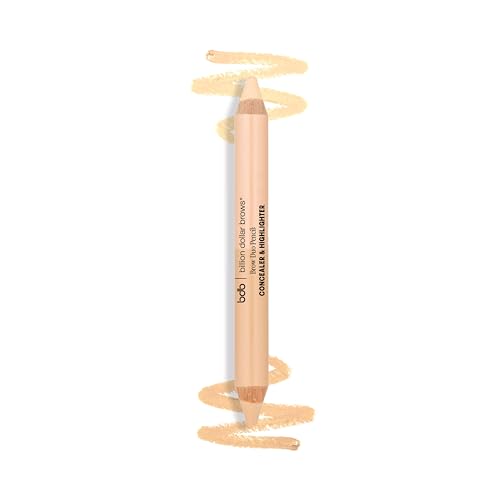Billion Dollar Brows Duo Brow Highlighter & Concealer Pencil - 2-in-1 Creamy Formula for Lifting & Highlighting, Blendable Concealer & Buildable