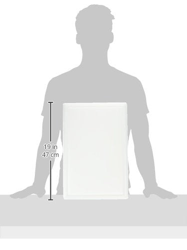 Winco Heavy-Duty Plastic Cutting Board with Groove, 12" x 18" x 1/2", White
