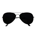 ShadyVEU Super Dark Lens Pilot Sunglasses Retro UV400 Blackout Classic Metal Frame Shades (Black Frame, Super Dark Black Lens)