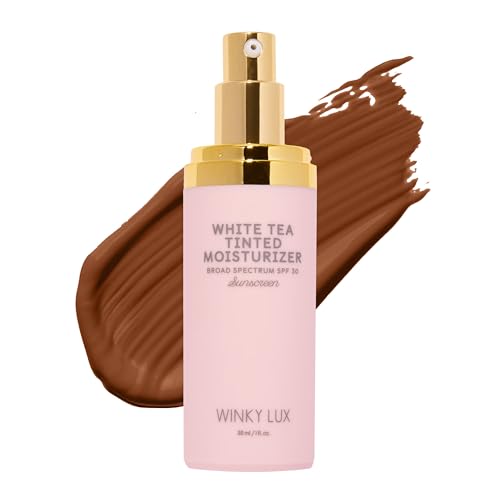 Winky Lux White Tea Tinted Moisturizer SPF 30 - Buildable Coverage with Facial SPF, Lightweight Sunscreen for Face, Naturally Radiant Finish, Long