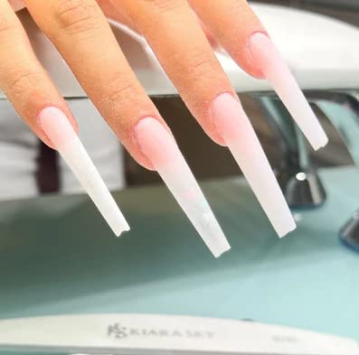 Kiara sky Nail Tips | C Curve Coffin Clear | 500 pieces | XXL Length | 10 Sizes