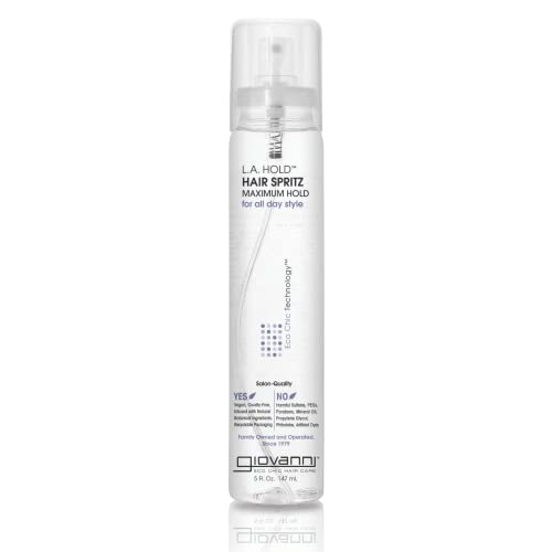 GIOVANNI L.A. Hold Hair Spritz - Maximum Hold Styling Spray, Lightweight, Lauryl & Laureth Sulfate Free - 5 oz
