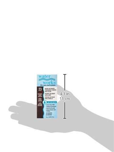 Water Works Water Activated Permanent Powder Hair Color for Men and Women, #23 Natural Dark Brown