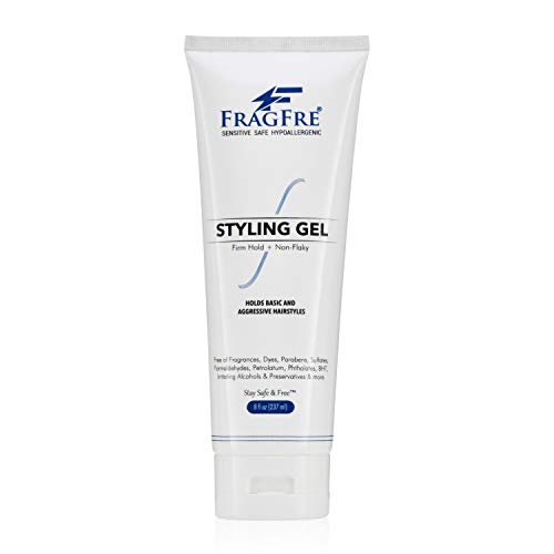 FRAGFRE Firm Hold Hair Gel Fragrance Free 8 oz - Strong Styling Gel for Aggressive Hair Styles - Paraben Free Hypoallergenic Sensitive Formula