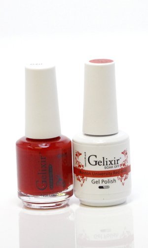 Gelixir Duo Matching Gel and Nail Polish, Made in USA. (040-Boston University Red) Beauty & Personal Care Gelixir
