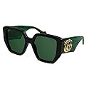 Gucci Geometric Sunglasses GG0956S 001 Black/Green 54mm 956