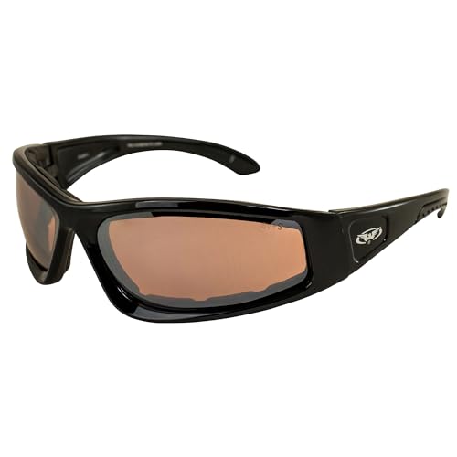Global Vision Eyewear Triumphant Safety Sunglasses with Matte Black Frame and Driving Mirror Lenses
