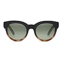TOMS Women's Florentine Round Sunglasses, Matte Black Tortoiseshell, 52 mm