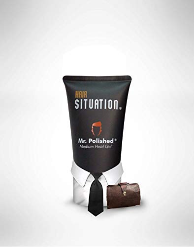 Hair Situation Medium Hold Hair Styling Gel Mr. Polished, Alcohol-Free, Anti-Frizz, No-Flaking, All Day Hold, Low Shine, Made with Vitamins