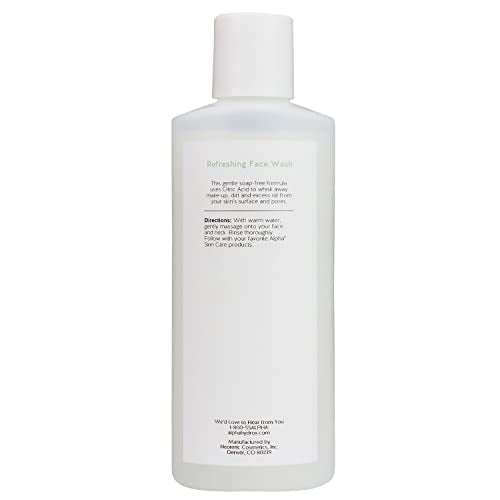 Alpha Skin Care Refreshing Face Wash 6 oz – Gentle Soap-Free Cleanser with Citric AHA to Purify, Remove Makeup & Oil, Balance pH, Anti-Aging