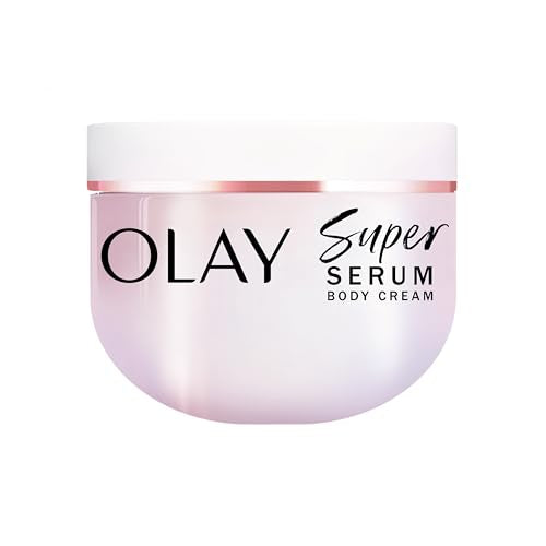 Olay Super Serum Body Cream for Dry Skin, 24hr Long Lasting Hydration, 5+ Ingredient Serum Complex for Bright Even Firm Luminous Skin, Sweet Vanilla